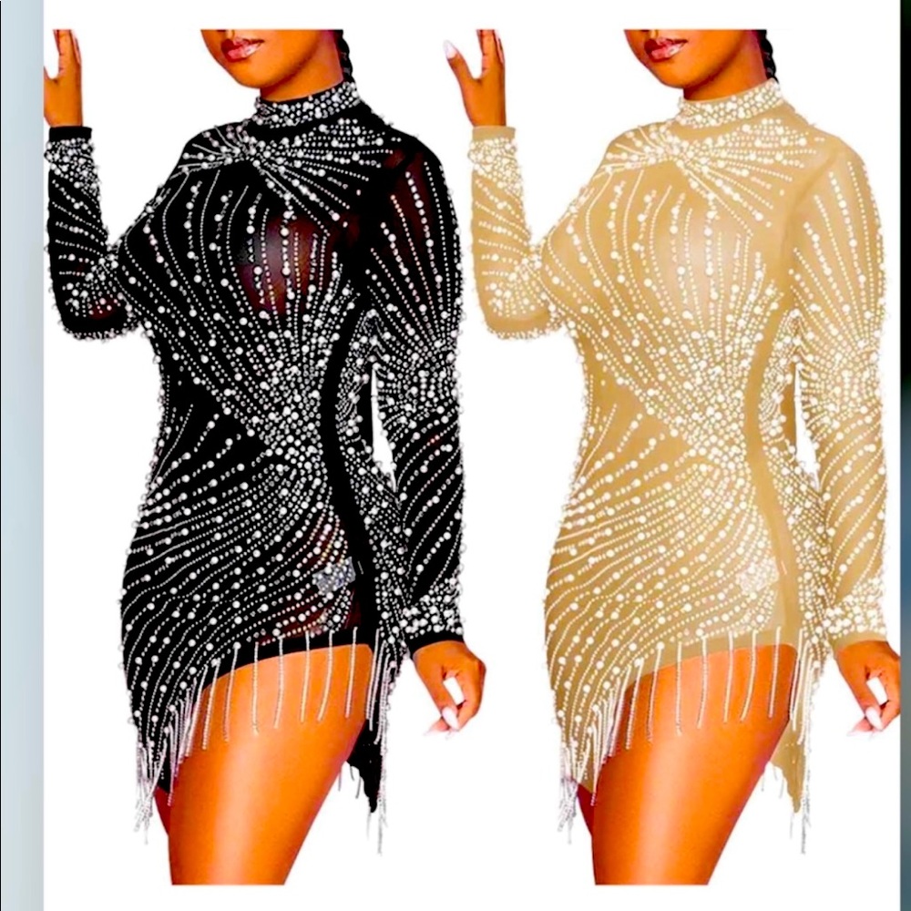Black sheer beaded dress 😍🎈🎵🎂☀️